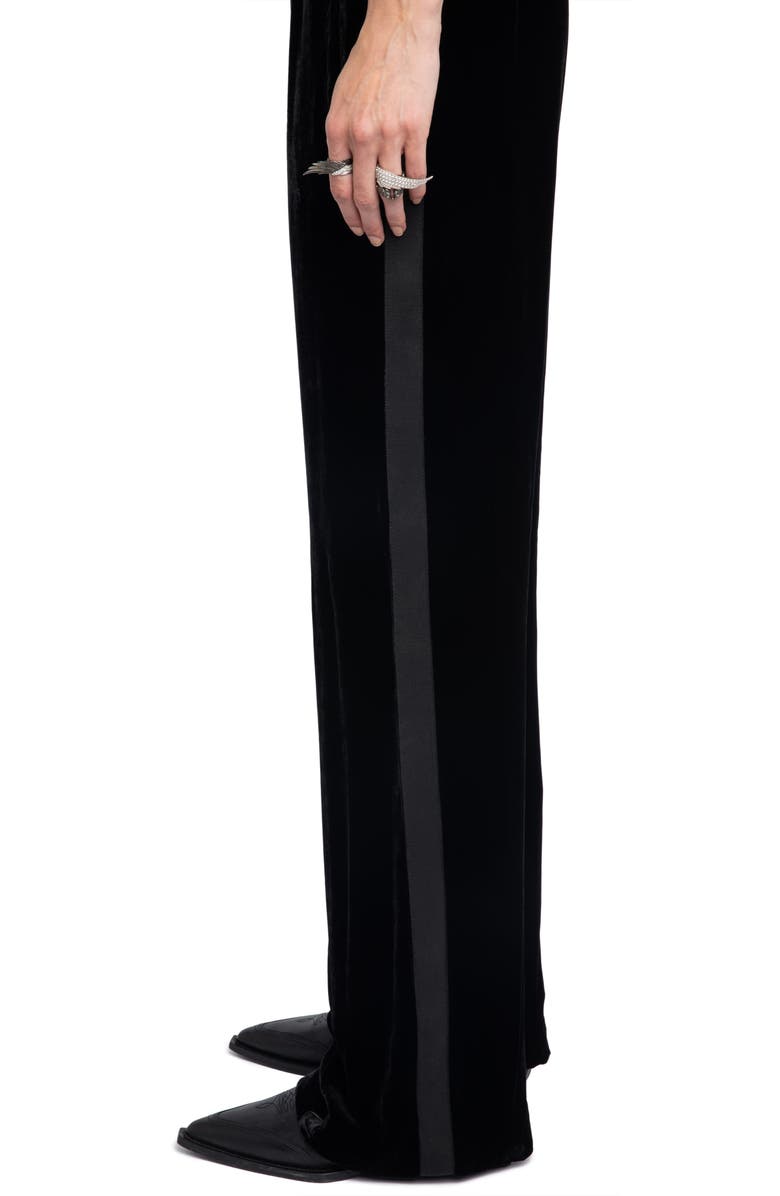 Zadig & Voltaire Poma Velvet Drawstring Pants, Alternate, color, Black