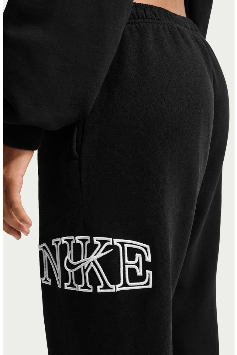 Sportswear Studio Oversized Fleece Sweatpants, Alternate, color, TOTAL BLACK/ WHITE