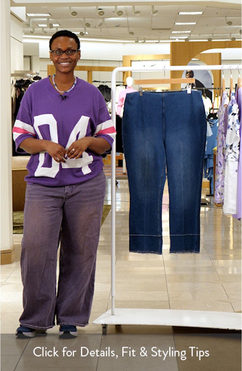 Dara High Waist Seamed Fringe Hem Crop Jeans, sales video thumbnail