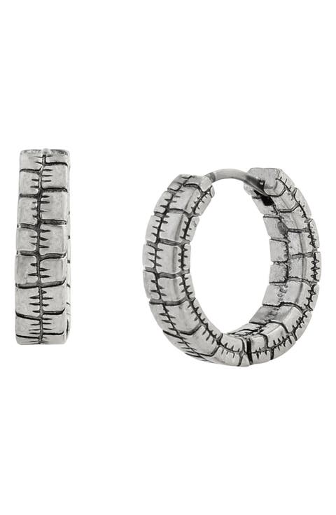 Croc Embossed Huggie Hoop Earrings