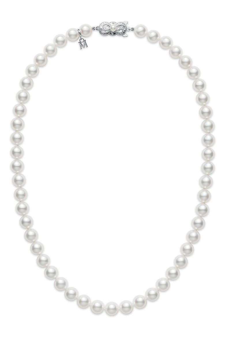 Essential Elements Akoya Pearl Necklace, Main, color, NO COLOR