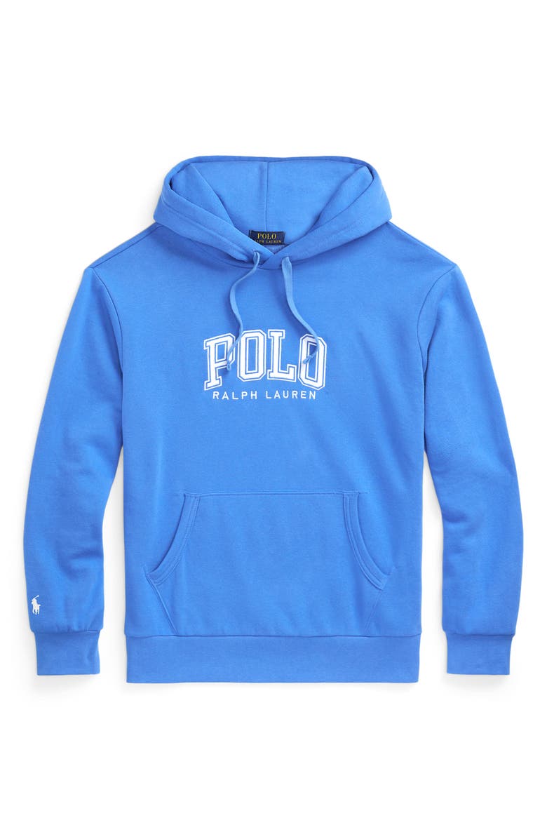 Polo Ralph Lauren Logo Fleece Hoodie, Alternate, color, New England Blue