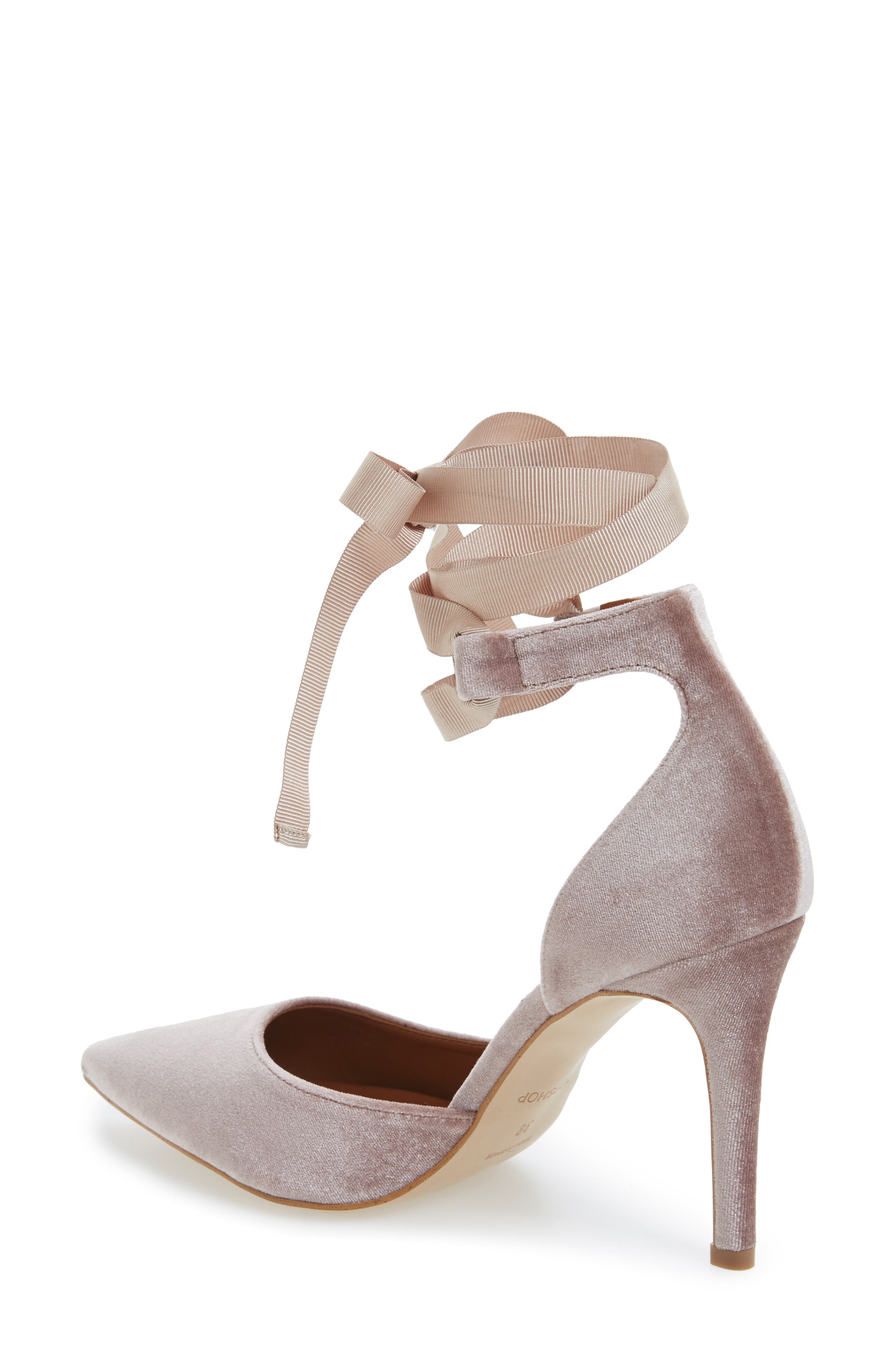 Graceful Ankle Tie d'Orsay Pump, Alternate, color, NUDE