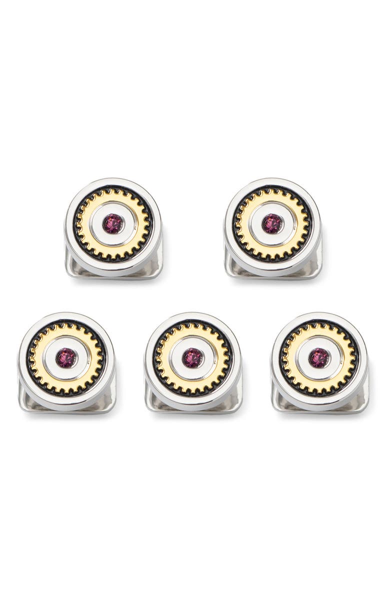 Cufflinks, Inc. Gear Amethyst 5-Piece Shirt Stud Set, Main, color, Silver