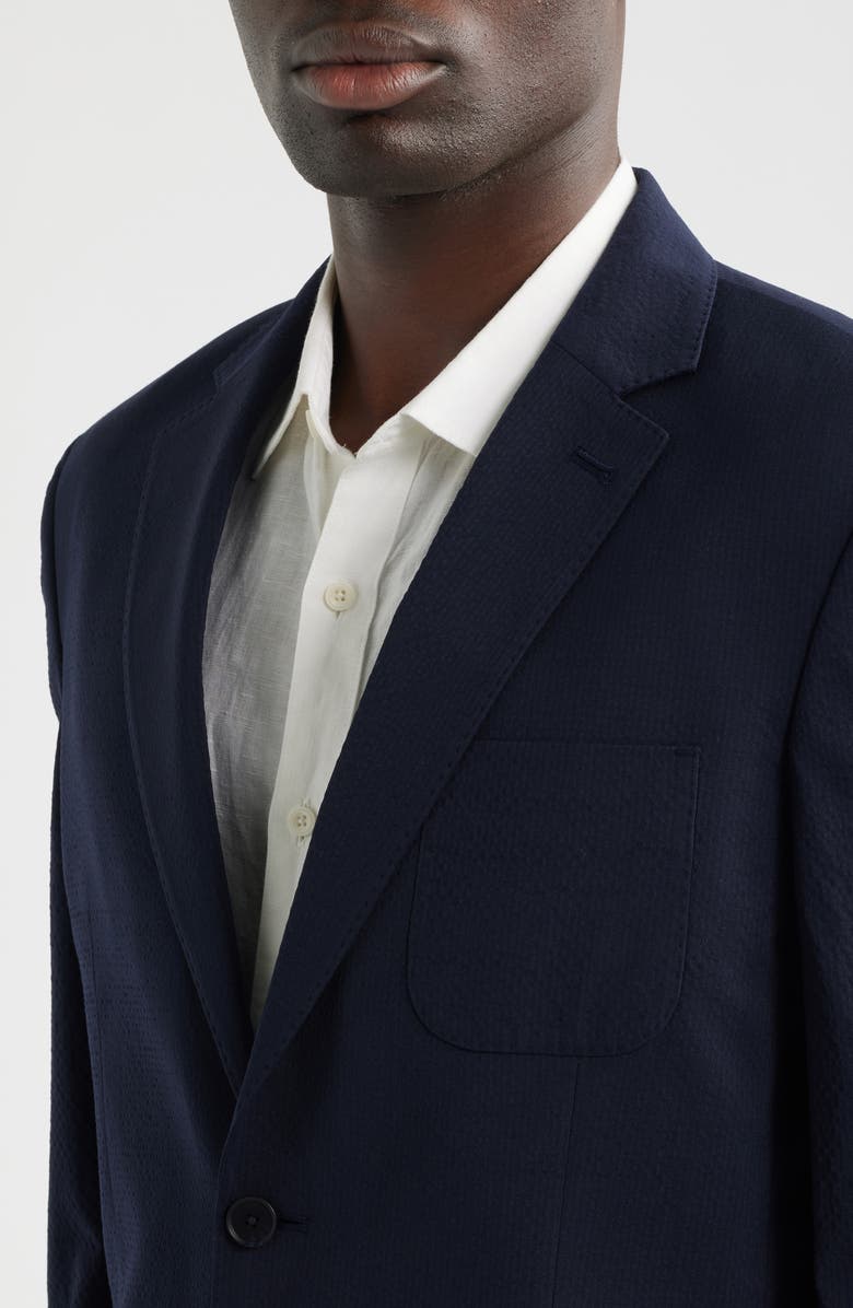 Nordstrom Henrik Trim Fit Navy Silk Seersucker Suit, Alternate, color, Navy Dylan Seersucker
