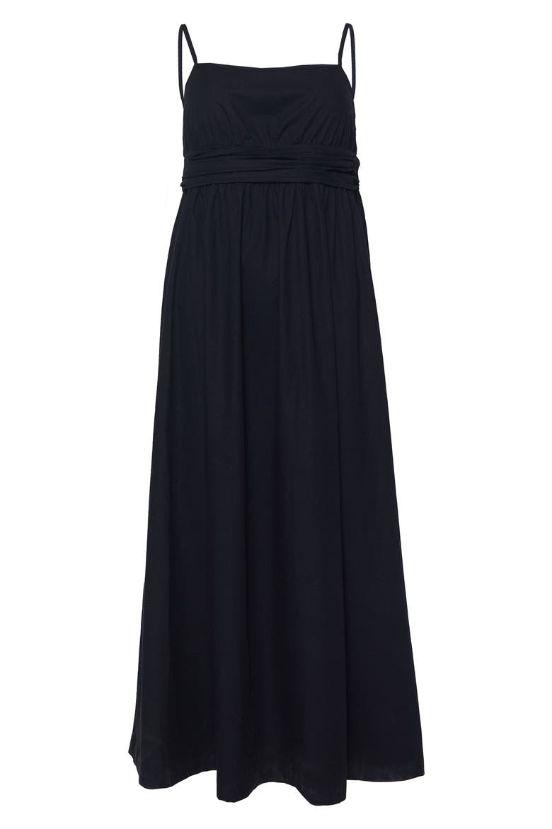 Open Back Cotton Midi Dress, Alternate, color, BLACK