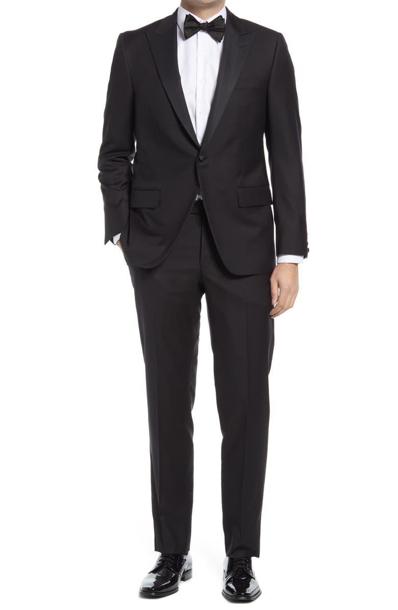 Hickey Freeman Classic B Fit Tasmanian Wool Tailcoat Tuxedo, Main, color,