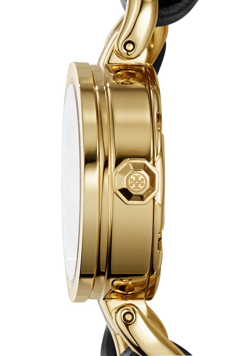 Tory Burch 'Mini Reva' Double Wrap Chain Watch, 20mm, Alternate, color, 