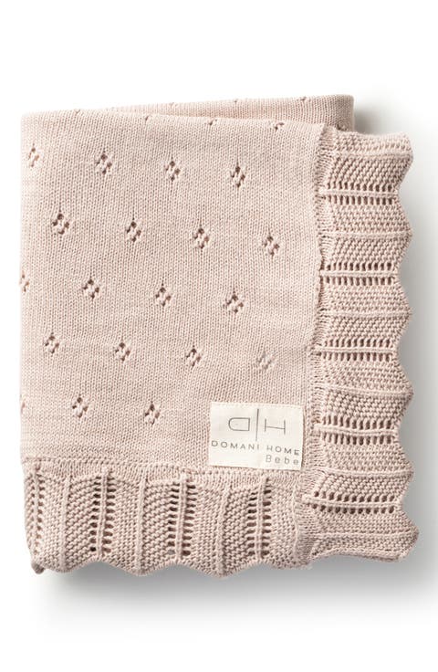 Scallop Pointelle Baby Blanket