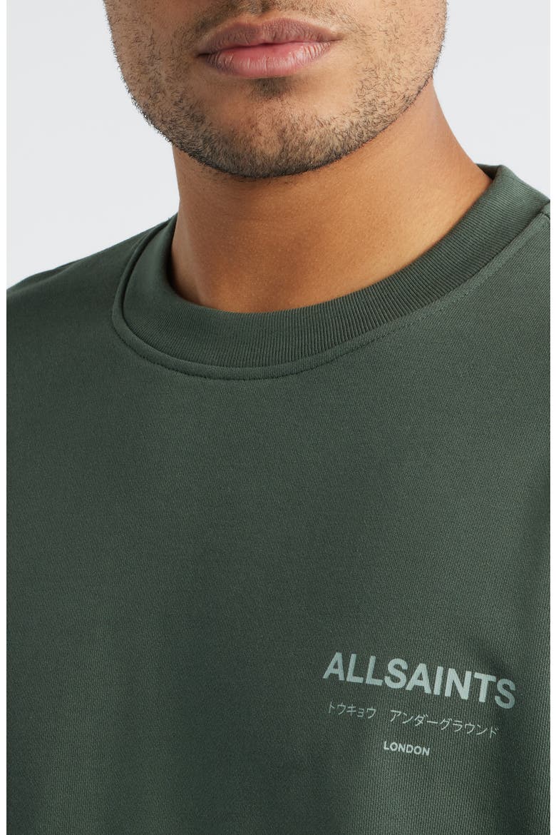 Underground Logo Organic Cotton Graphic Sweatshirt, Alternate, color, GARNET GREEN