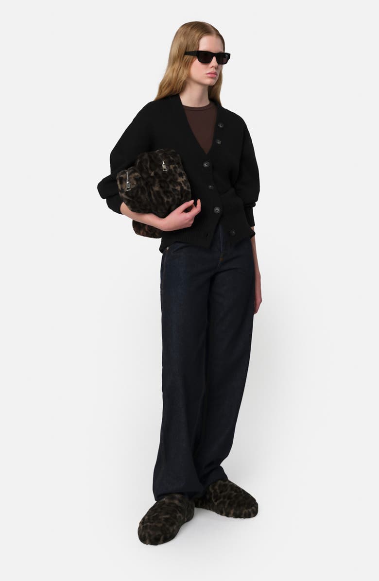 Apparis Misha Leopard Print Faux Fur Slipper, Alternate, color, Dark Leopard