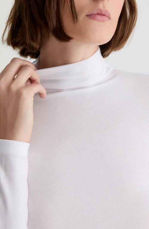 Ag The Chels Long Sleeve Ribbed Turtleneck In White