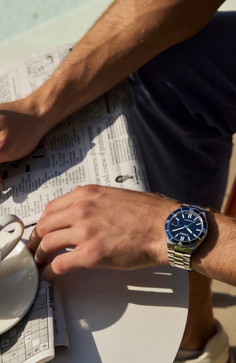 Citizen TSUYOSA Shore Silvertone Automatic Bracelet Watch, 40mm, Alternate, color, 