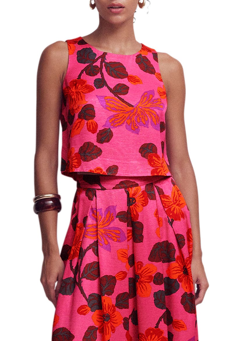 Occasion Floral Faille Top, Main, color, PINK FLORAL