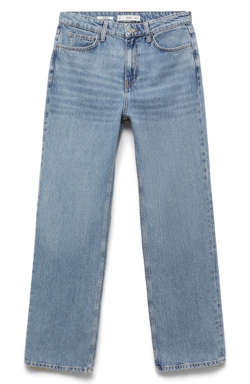 Mango Matilda Medium-rise Straight-fit Jeans Light Blue In Medium Blue