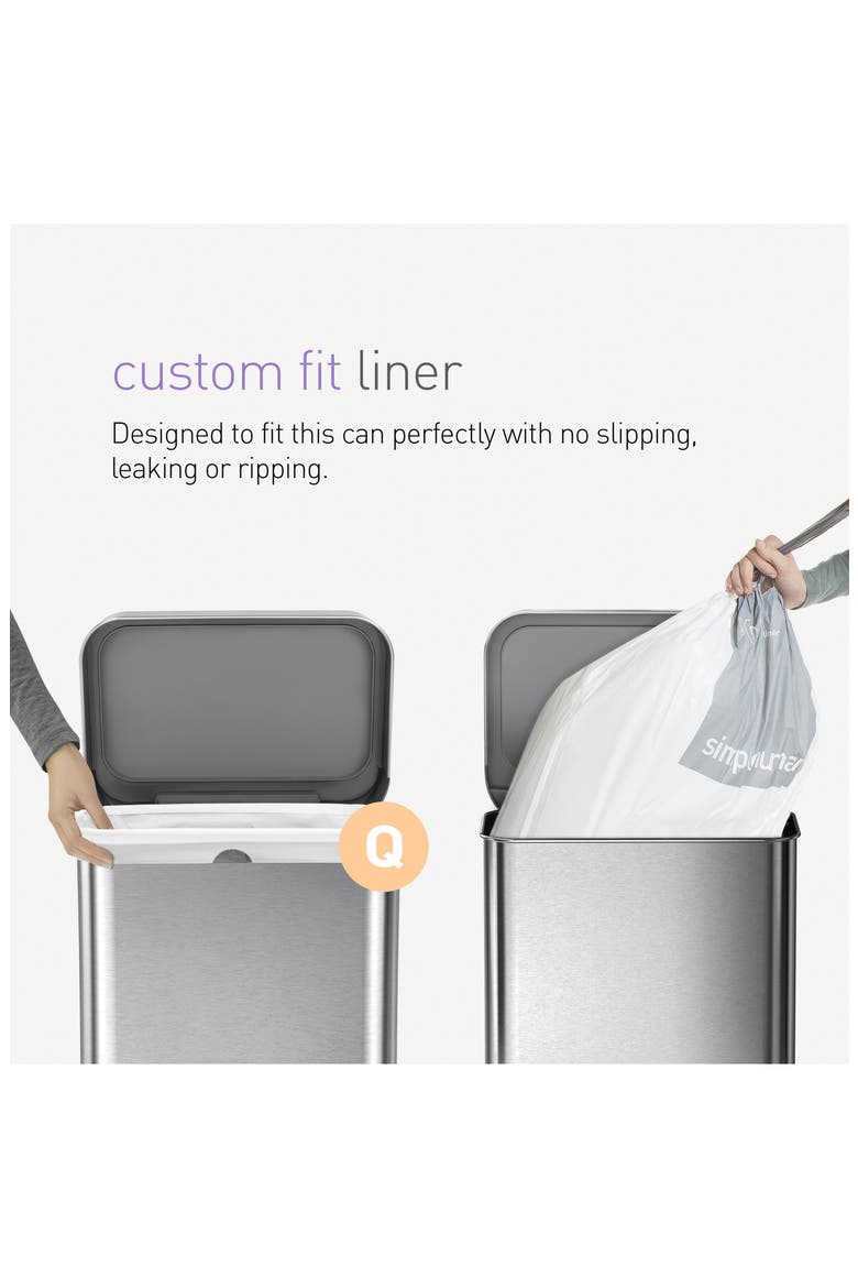 55L rectangular step can with liner pocket, Alternate, color, BRUSHED