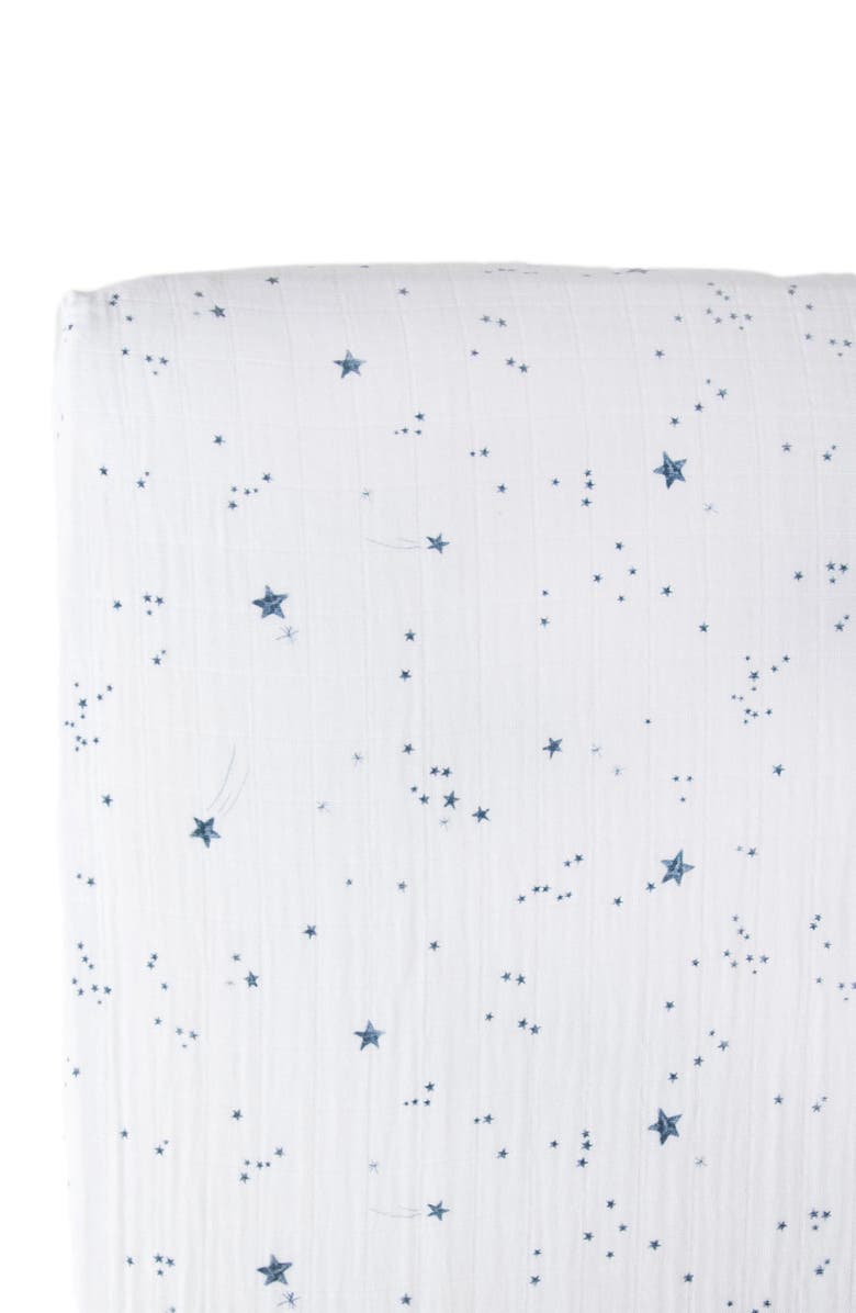 little unicorn Cotton Muslin Crib Sheet, Alternate, color, Shooting Stars