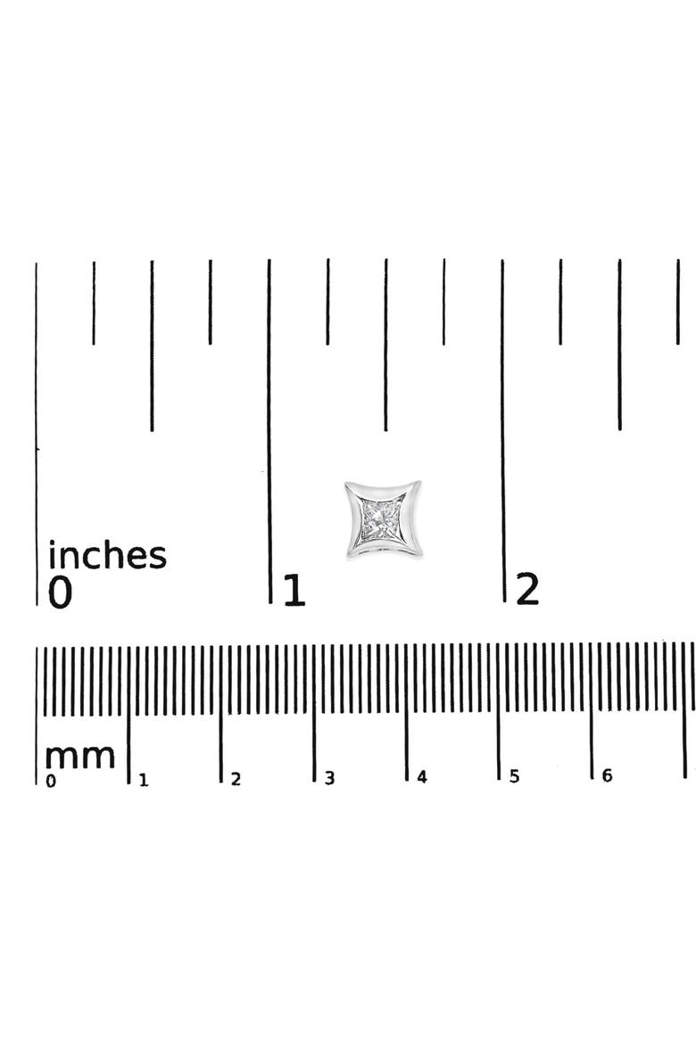 10K White Gold 1/3 Ct Invisible Style Princess Stud Earrings, Alternate, color, White