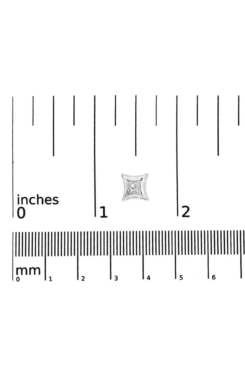 Haus of Brilliance 10K White Gold 1/3 Ct Invisible Style Princess Stud Earrings, Alternate, color, White