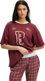 COTTON ON BODY Women's 90's Oversized Sporty V-Neck Tee