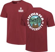 IMAGE ONE Men's Crimson Indiana Hoosiers Comfort Colors Thick Lined Landscape T-Shirt