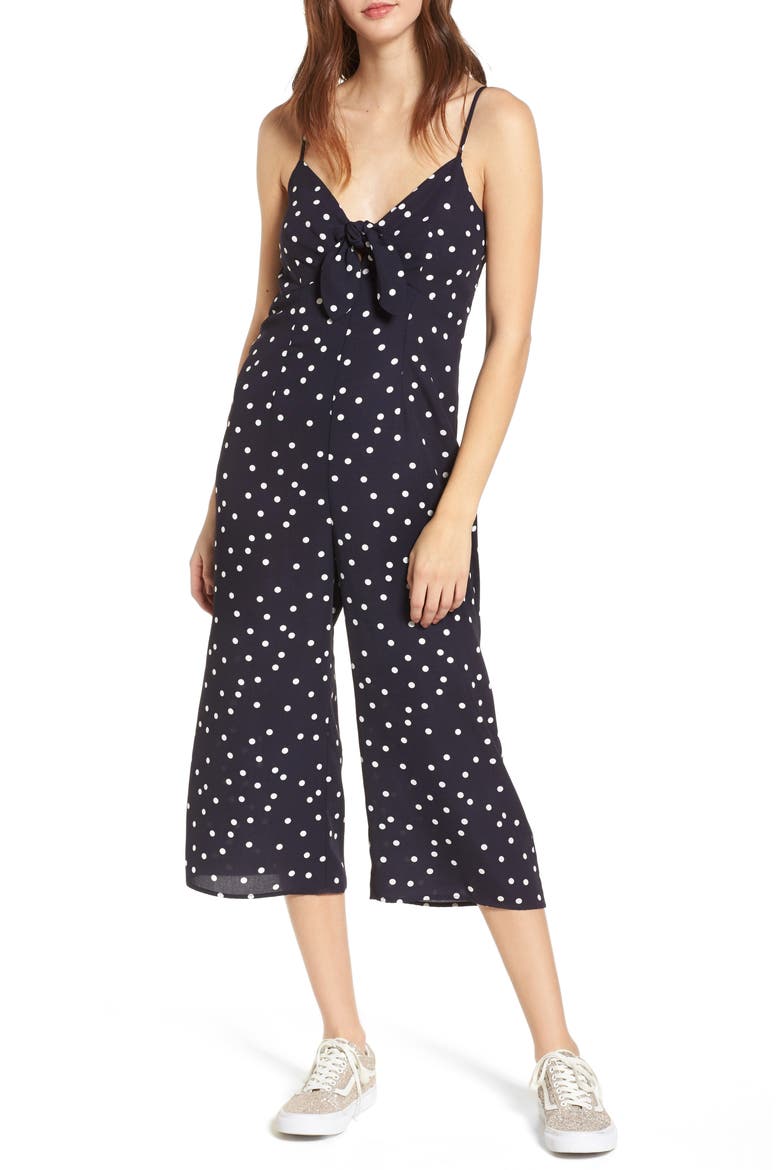 Culotte Jumpsuit, Main, color, NAVY/IVORY