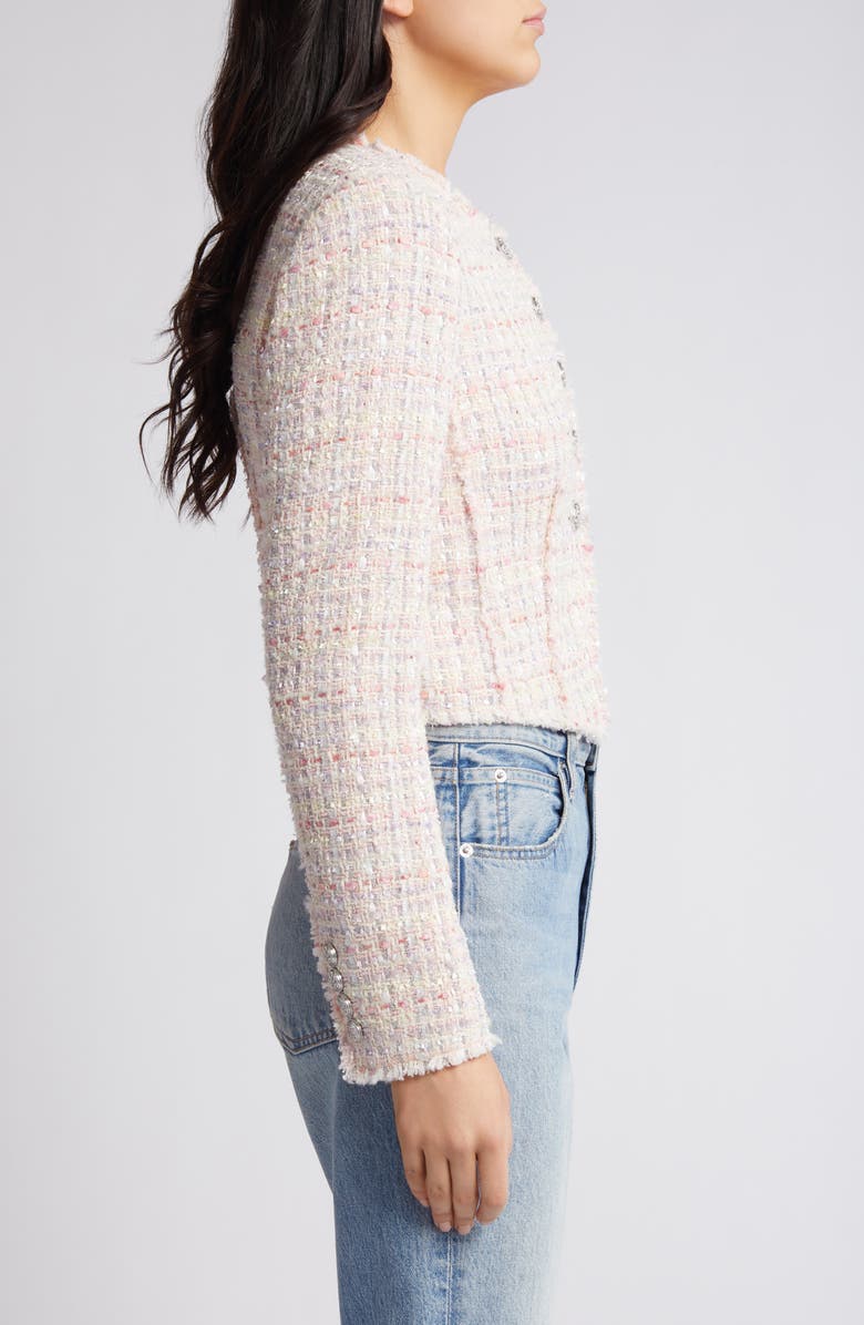 LoveShackFancy Falima Crop Tweed Jacket, Alternate, color,