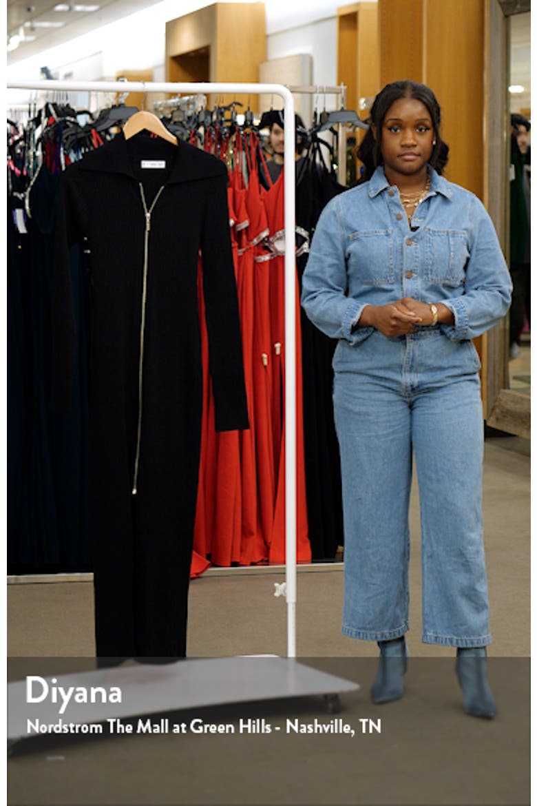 Zip Front Long Sleeve Sweater Dress video
