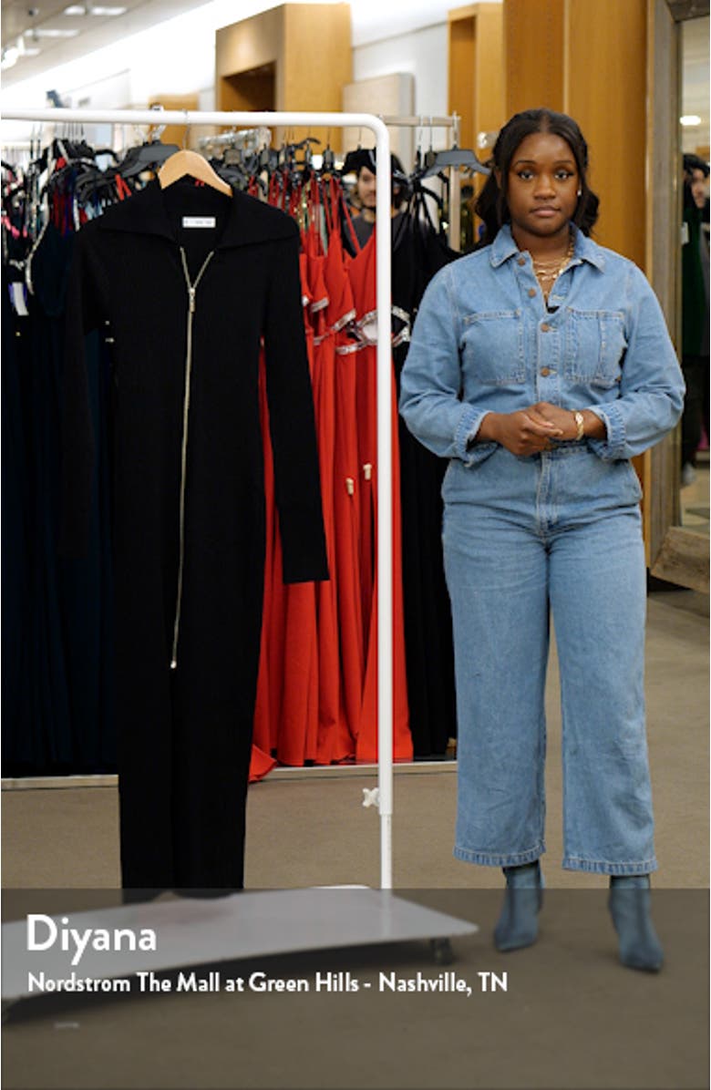 Zip Front Long Sleeve Sweater Dress, sales video thumbnail