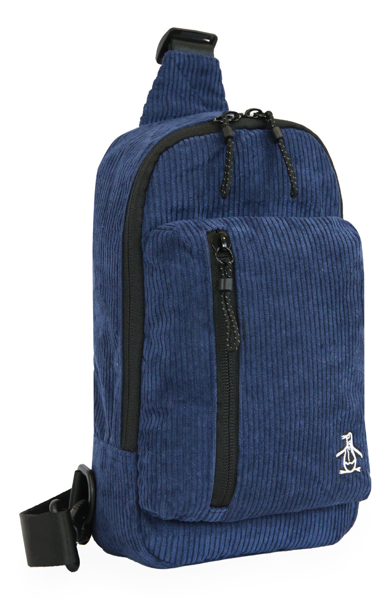 Original Penguin Corduroy Sling Bag, Alternate, color, Blue Wing Teal