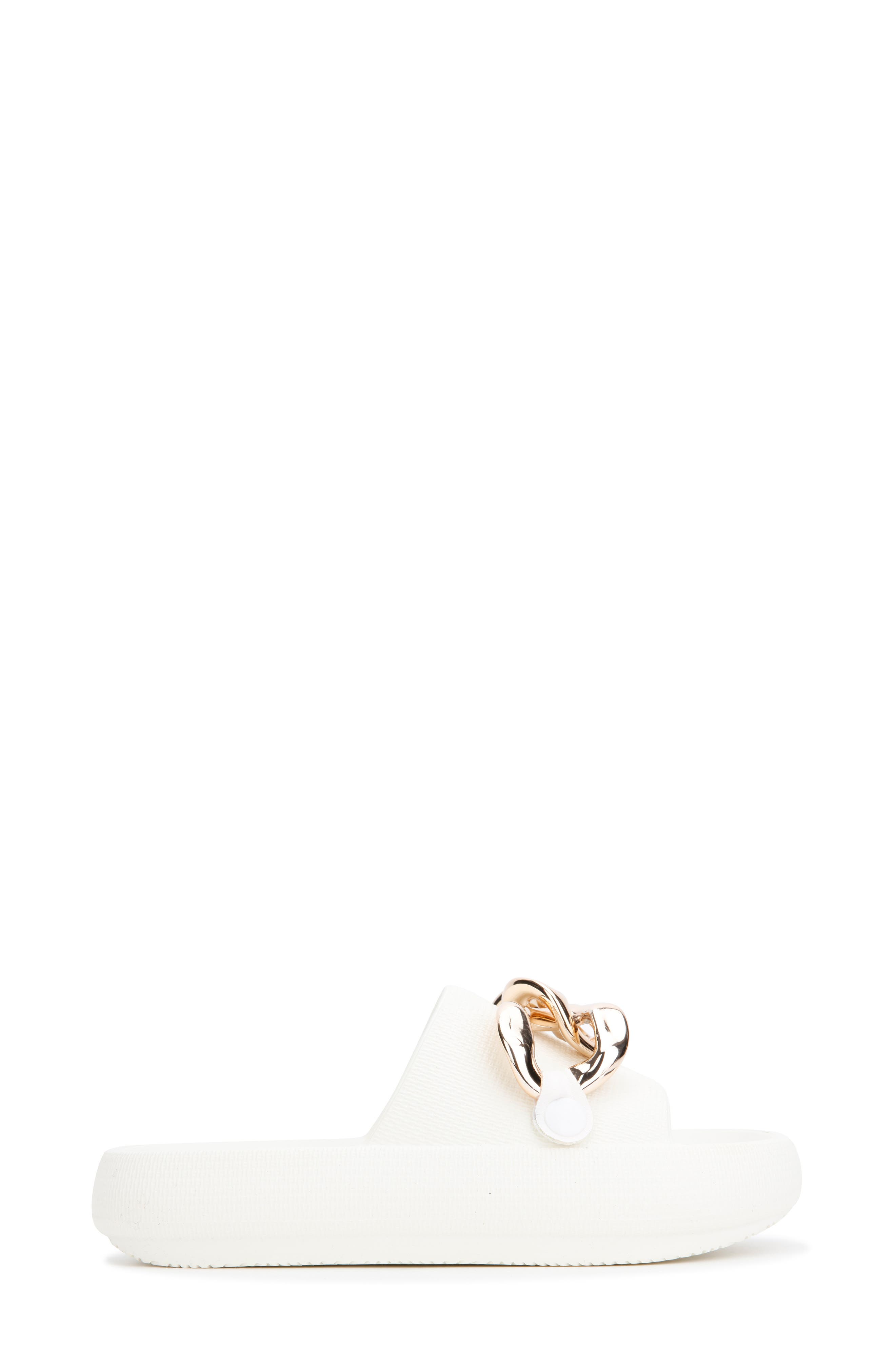 Mello Chain Slide Sandal, Alternate, color, WHITE