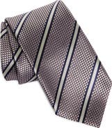 ZEGNA TIES Paglie Bold Stripe Mulberry Silk Tie