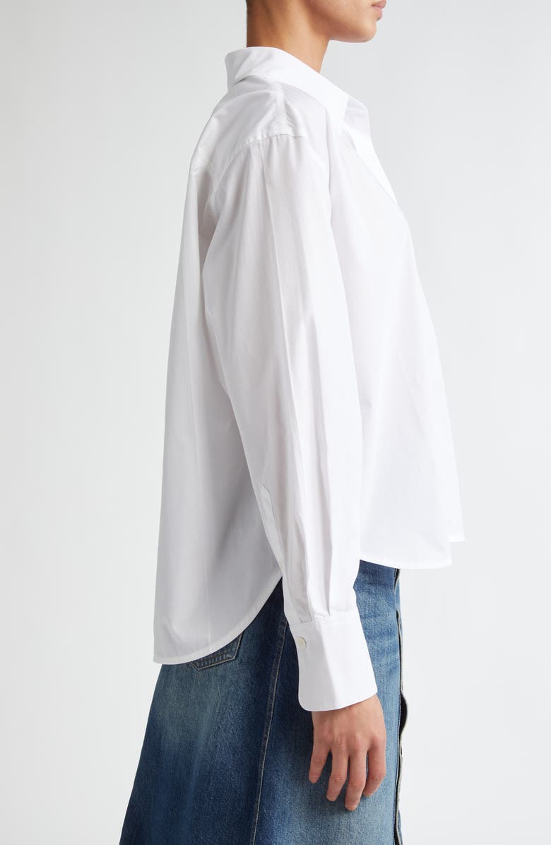Victoria Beckham Crop Organic Cotton Poplin Button-Up Shirt, Alternate, color,