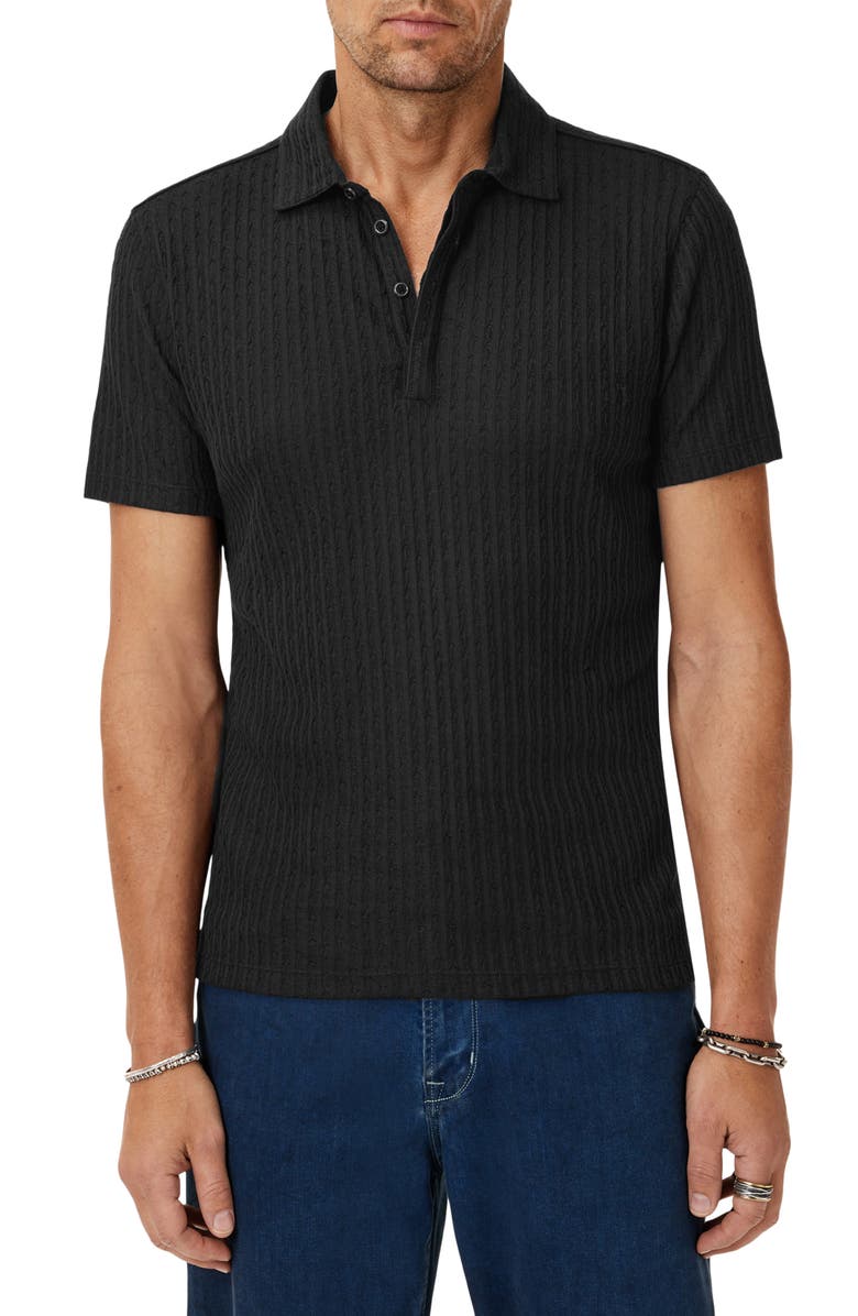 John Varvatos Grana Texture Polo, Alternate, color, Black