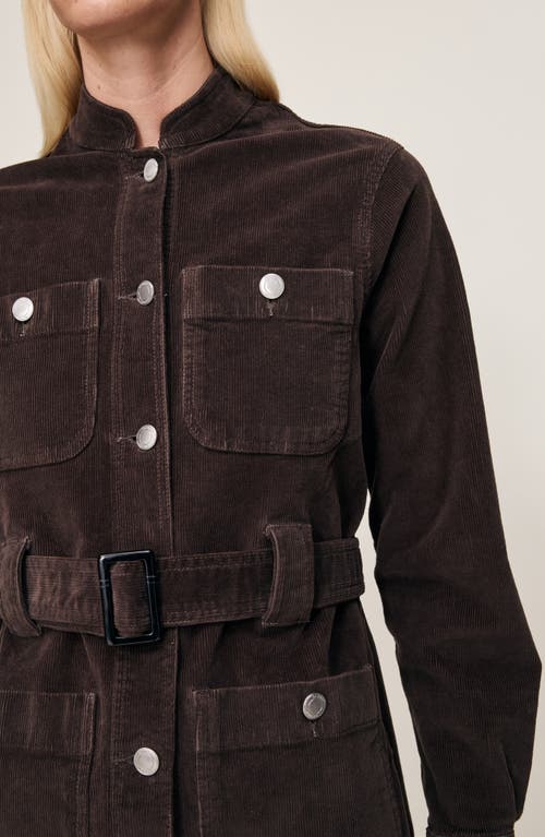 Dl1961 Stretch Cotton Corduroy Utility Jacket In Brown