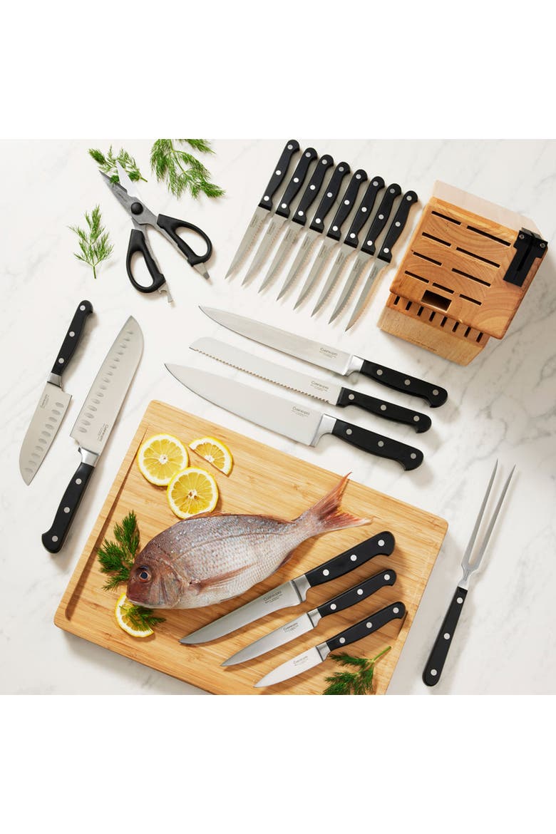 SABRE 20-Piece Knife Block, Alternate, color, Black