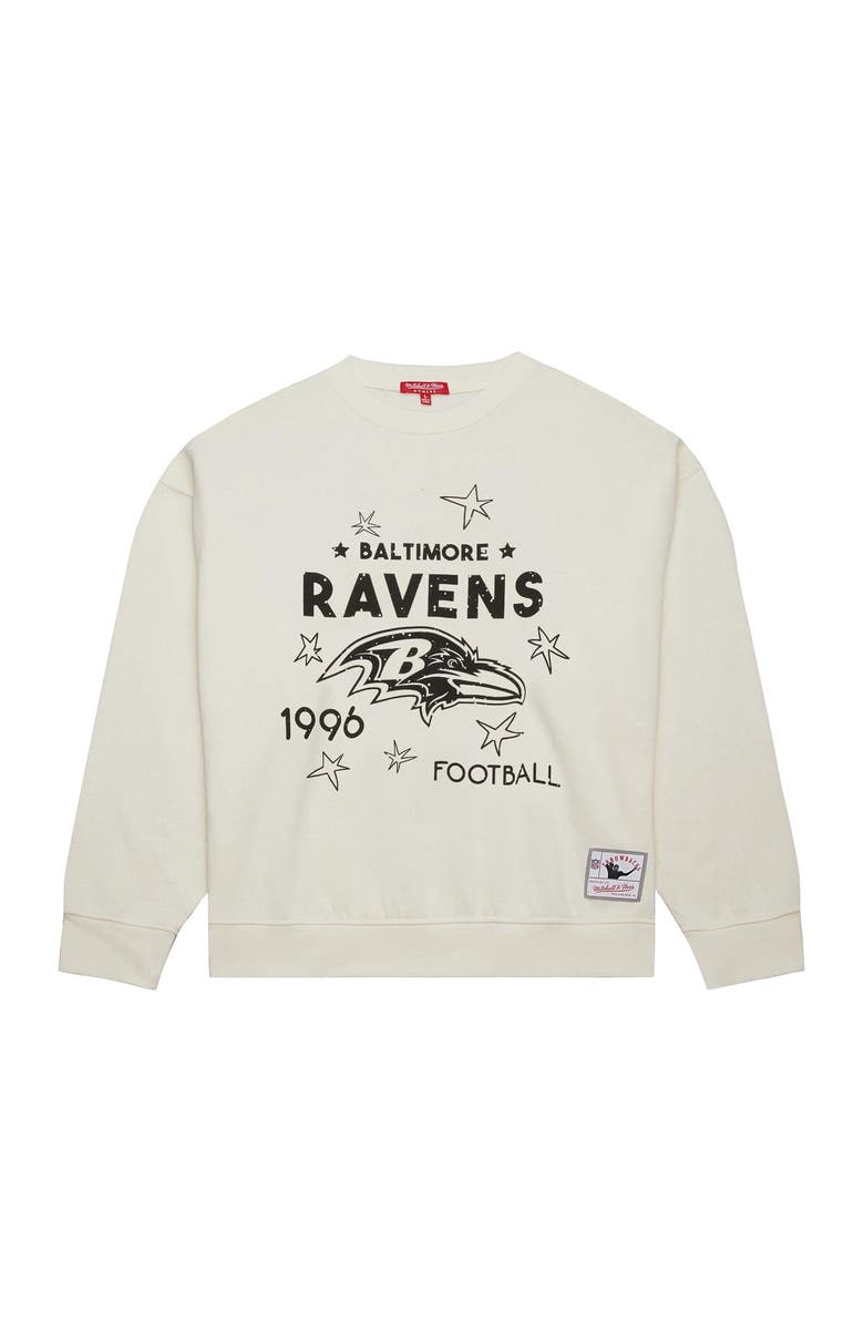 Mitchell & Ness Women's Mitchell & Ness Cream Baltimore Ravens Plus Size Shooting Star Sweatshirt, Alternate, color, Cream