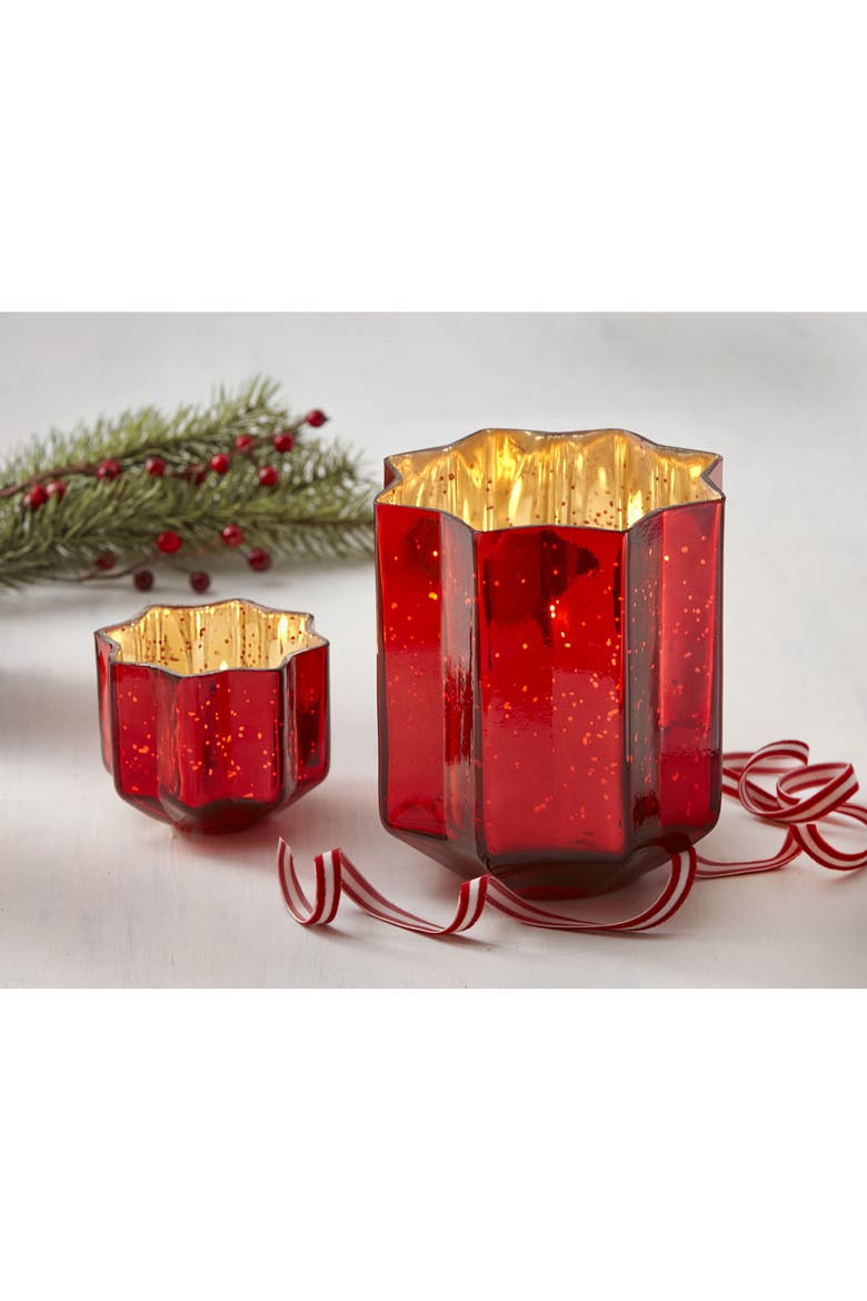 Starlight Blown Glass Tealight, Alternate, color, Red