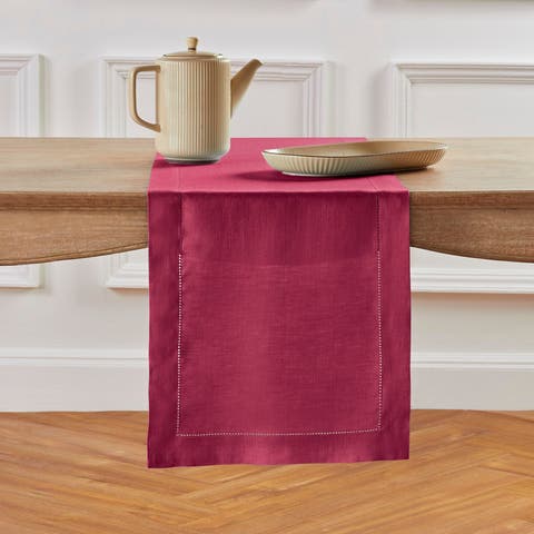 Linen Table Runner - Classic Hemstitch