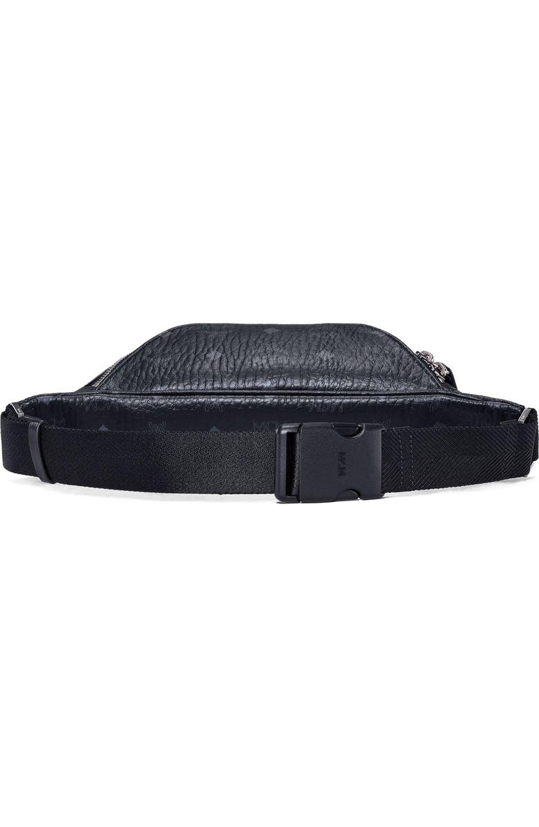 MCM Small Fursten Belt Bag in Visetos, Alternate, color, Black