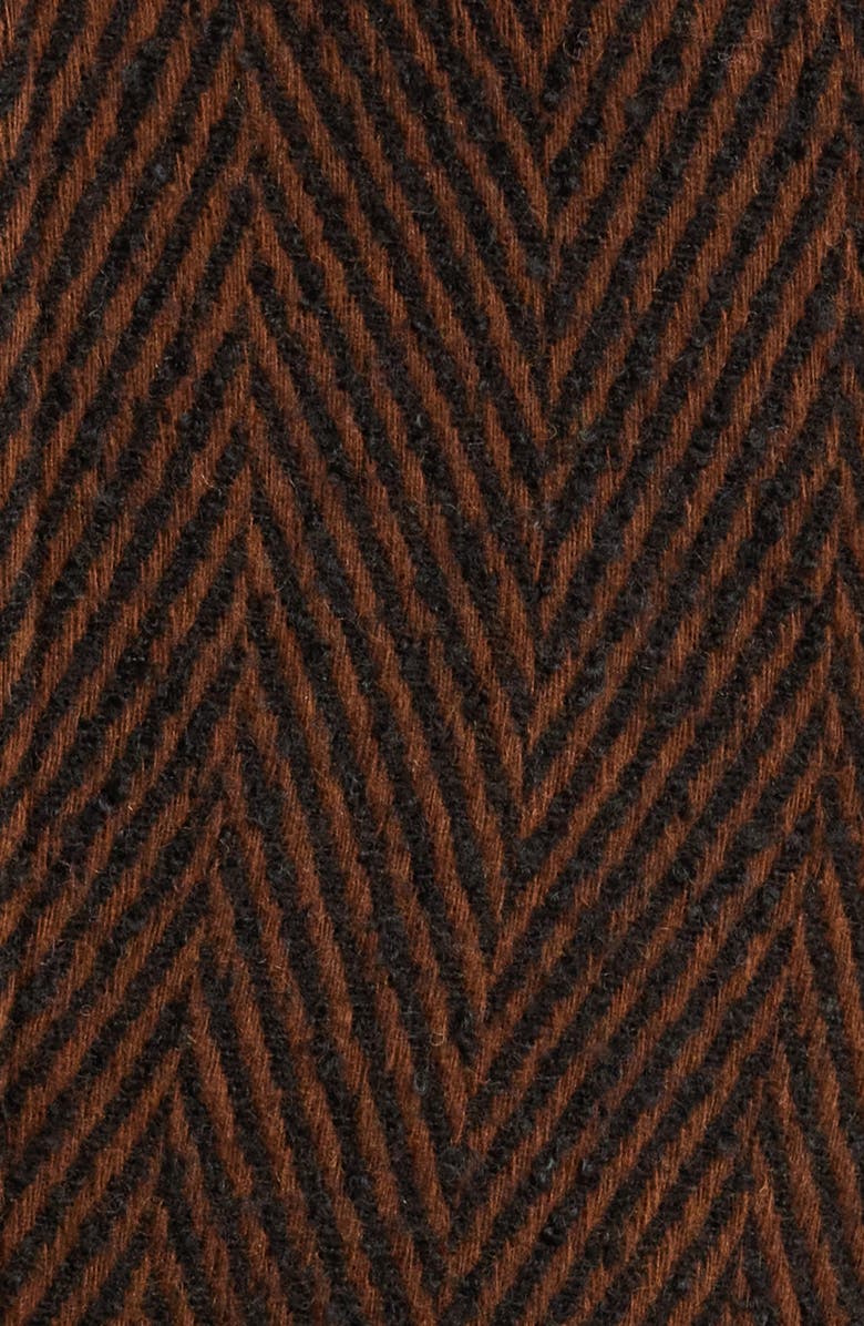 Universal Standard Kidjo Herringbone Tailored Wool Blend Jacket, Alternate, color, Brown Herringbone/ Black