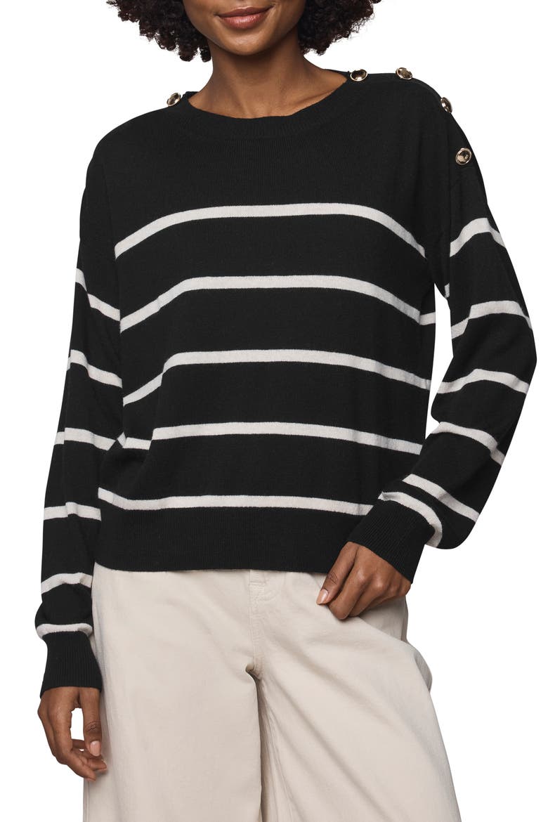 Stephanie Stripe Sweater, Main, color, BLACK/ PALE OAK