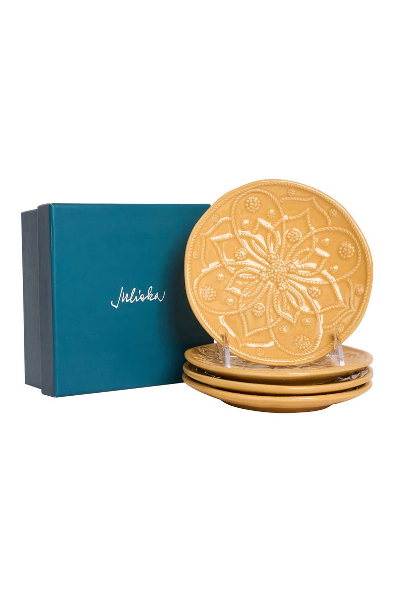 Jardin du Monde Set of 4 Side Plates, Alternate, color, DAFFODIL