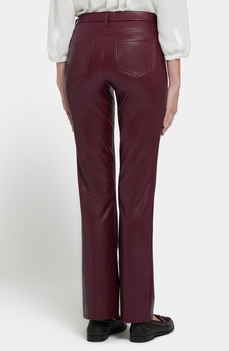 NYDJ Marilyn Straight Leg Faux Leather Pants, Alternate, color, Tavern