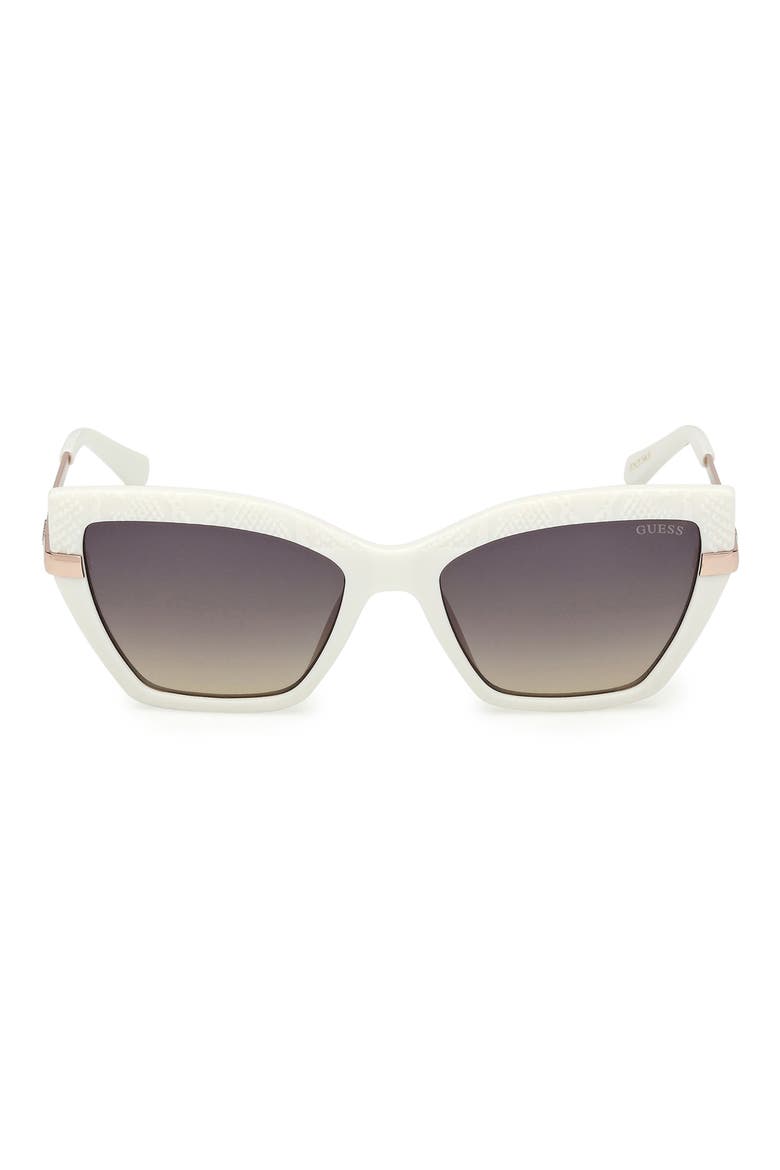 Rectangular Sunglasses, Main, color, WHITE / GRADIENT SMOKE