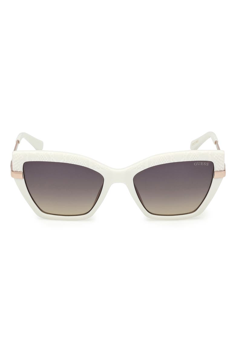 GUESS Rectangular Sunglasses, Main, color, White / Gradient Smoke