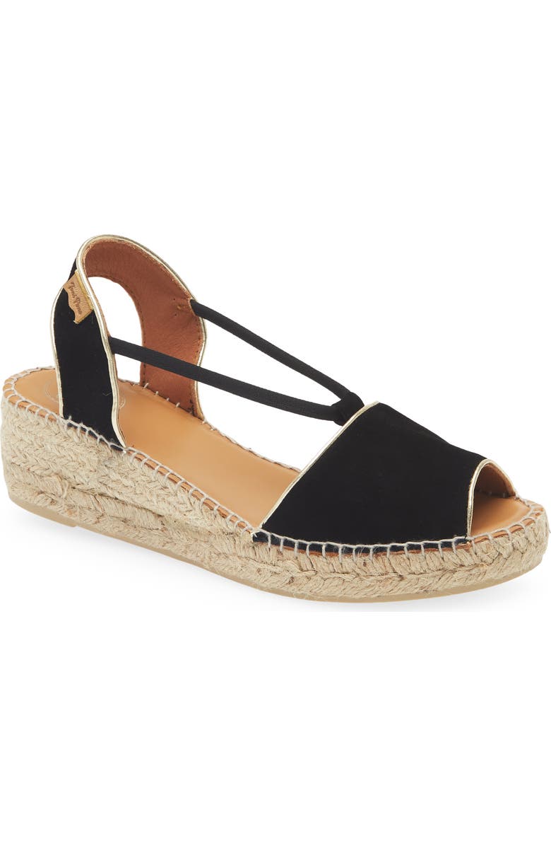 Toni Pons Bilda Espadrille Wedge Sandal, Main, color, Black
