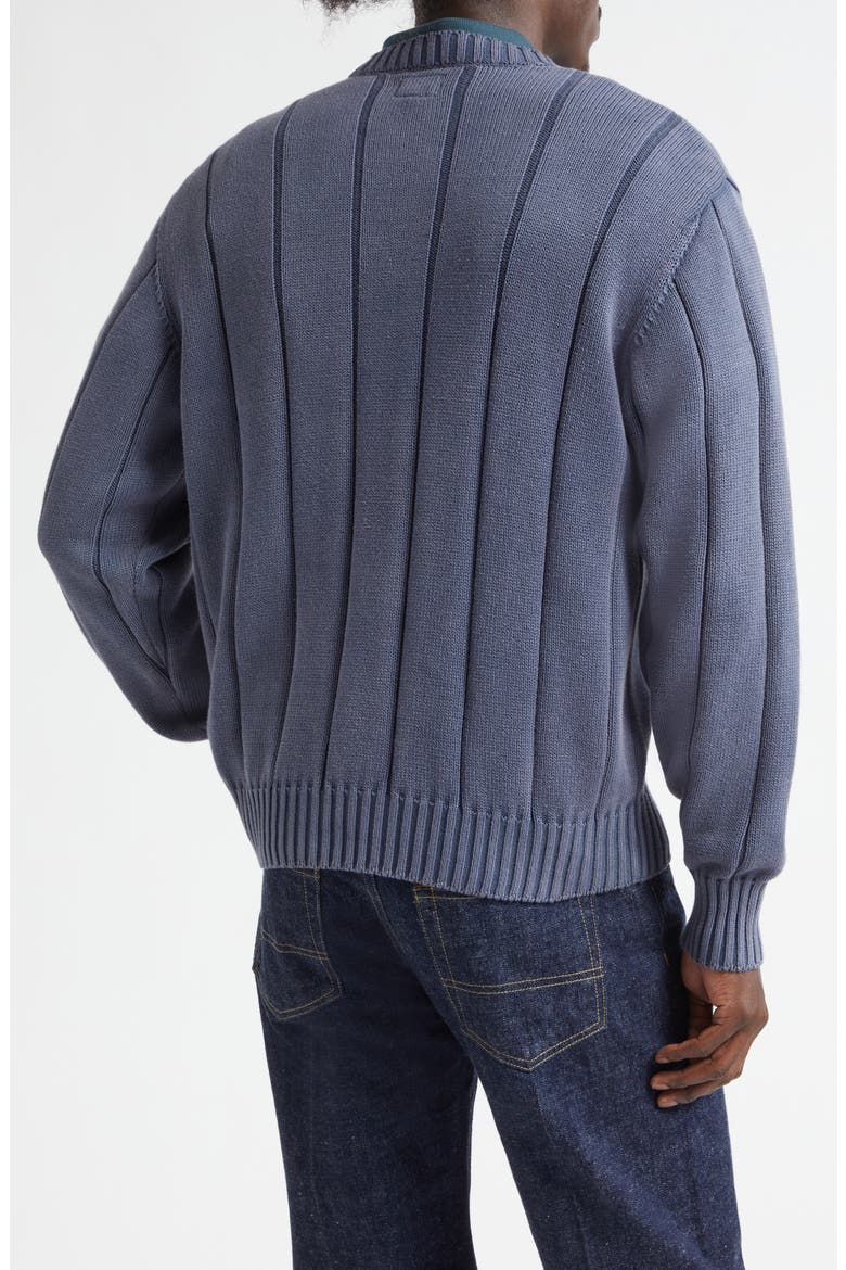 Drop Needle Cotton Sweater, Alternate, color, DEEP BLUE