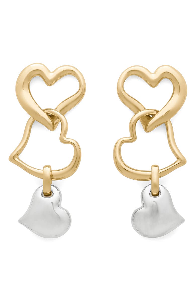 Kate Spade New York heart linear drop earrings, Main, color, Gold/ Silver