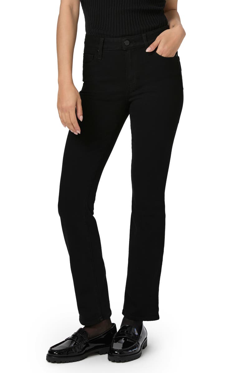 PAIGE Cindy High Waist Ankle Straight Leg Jeans, Main, color, Black Shadow